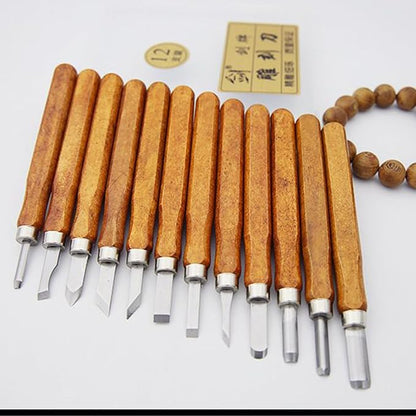 Wood Carving Kit -Small Sharpening Stone | 12 Piece Whittling Woodworking Tools for Beginners Carpenter Engraver, Artists, Vegetable, Soap, Fruit Craft Model Making