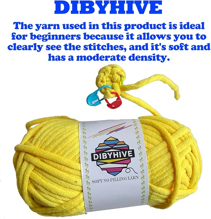 DIBYHIVE Crochet Kit for Beginners,Complete Video Tutorials,6Inches Chick Crochet Kit,Includes Explanations of Basic Crochet Stitches