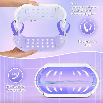 ENERFUN UV Light for Resin - Fast Curing UV Resin Light with Adjustable Time Setting Large Size 48W Two-Sided Portable Foldable UV Lamp with Silicone Mold Gloves