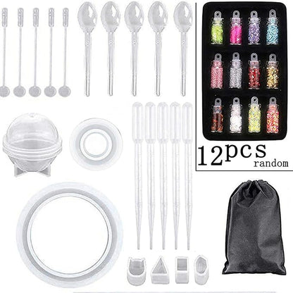 Srutueo 148 Pieces Resin Jewelry Making Kit, Silicone Casting Mold for Beginners with Molds, Resin Kits and Tools Set