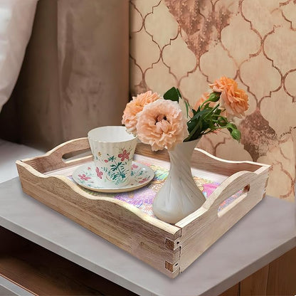 DIY Diamond Art Wooden Tray Kit With Handle, Painted Table Decoration for Breakfast, Bar Dinner, Gem Painting Art Set for Beginners (#08-Starfish Shell)