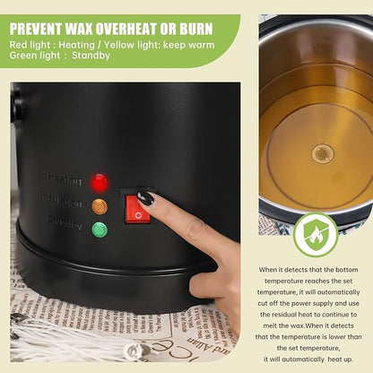 TOAUTO Wax Melter for Candle Making Large Wax Melting Furnace with Quick Pour Spout & Temp Control,10Lbs Capacity for Candle Business Fast Easy Clean（Stirring Spoon+ Cotton Wick）