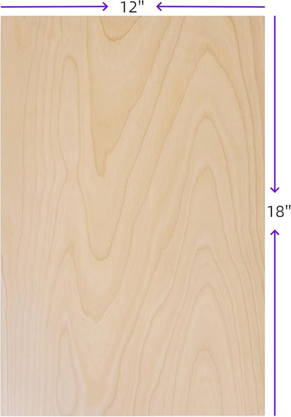 from Baltic Birch, 3mm 1/8'' x 12'' x 18'' Plywood, Craft Grade B/BB Veneer, Box of 6 pcs Sheets, Available for Laser & CNC Cutting, Engraving, Wood Burning, DIY Handwork, Art Painting, by Tomato.Wed