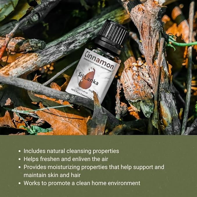 Nature Packaged Organic Cinnamon Essential Oil - Direct from Sri Lankan Essential Oils - 100% Pure - Natural Aceite de Canela for Aromatherapy & Wellness - Premium Grade (15ml)