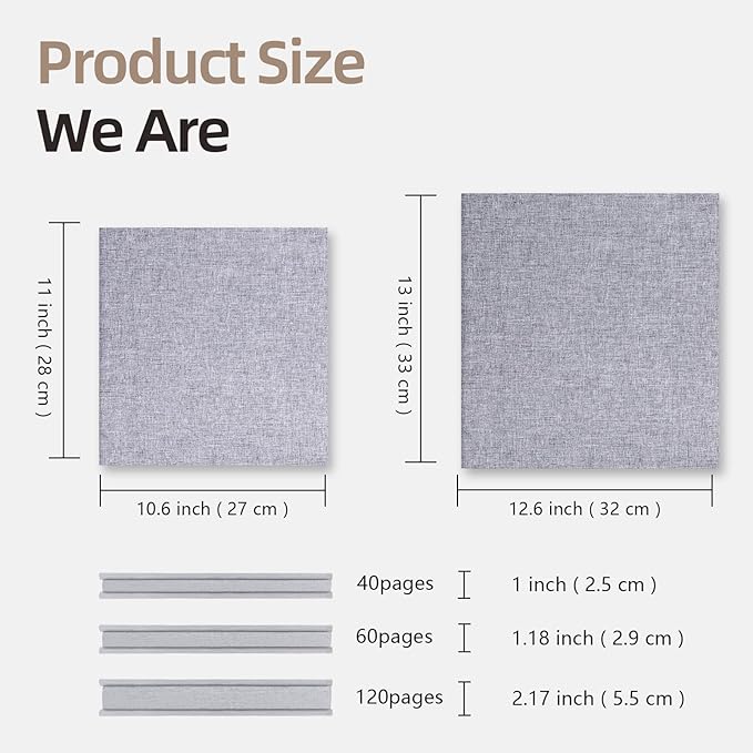 Vienrose Large Photo Album Self Adhesive for 4x6 5x7 8x10 Pictures Scrapbook Album DIY Scrap Book 40 Sticky Pages with A Metallic Pen Orange