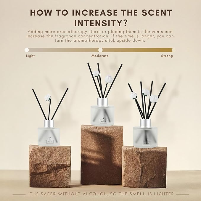 Brakula 2 Pack Reed Diffuser Set, Moroccan Amber Scented, Home Fragrance with 14 Sticks Bathroom Decor, Reed diffusers for Home 6.76 fl oz (Moroccan Amber)