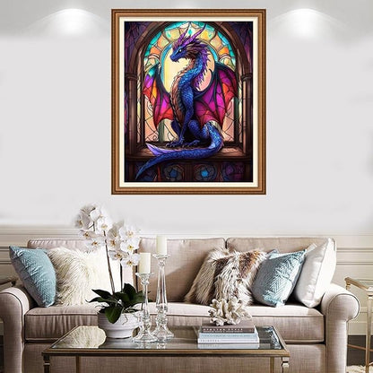 Redxing Stamped Cross Stitch Kits Full Range of Embroidery Starter Kits- Needlepoint Counted Cross Stitch Kits for Beginner Adults 11CT Printed Embroidery Kit-Colorful Dragon Arch 16x20 inch
