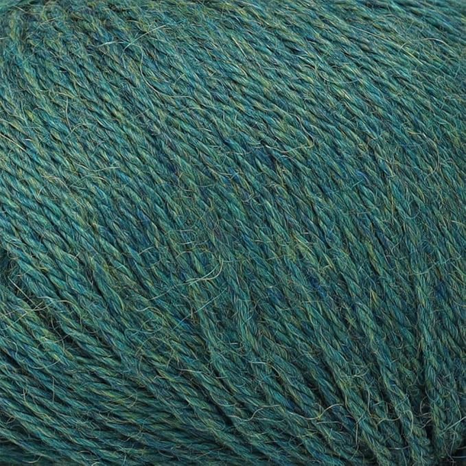 100% Baby Alpaca Yarn Wool Set of 3 Skeins (150 Grams) DK Weight - Made in Peru - Heavenly Soft and Perfect for Knitting and Crocheting (Heather Blue Green, DK)