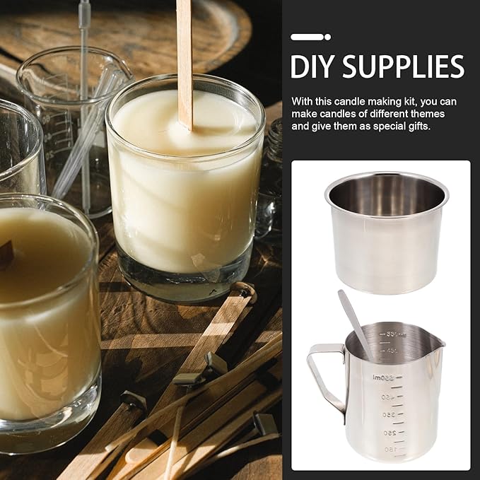 OSOLADY Candle Making Supplies DIY Kit with Wax Melting Pot and Pouring Cup Complete Candle Material for Adults and Beginners Use Wax Melter