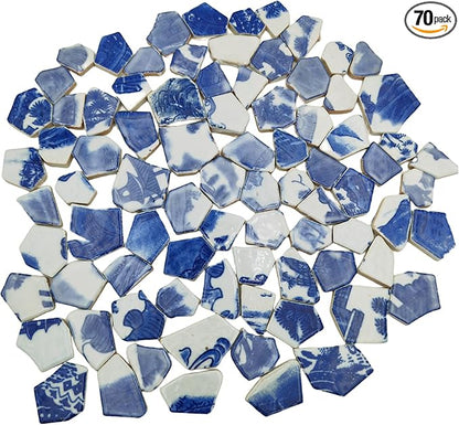 1.1 LB Porcelain Ceramic Mosaic Tiles,Broken Irregular Mosaic Tiles for DIY Craft Floor,Kitchen,Pool, Flower Pots Mosaic Making Supplies (Porcelain 12)