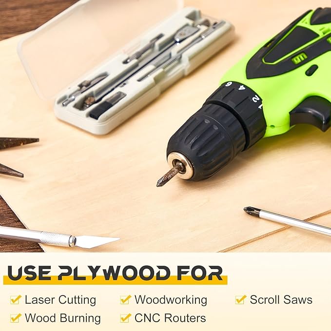 Juexica 48 Pcs 12" X 24"x 1/8" Basswood Craft Sheets 3mm Plywood Board Wood Thin Sheets for Arts Crafts Woodworking Scroll Sawing Projects Painting Drawing Laser Cutting Projects