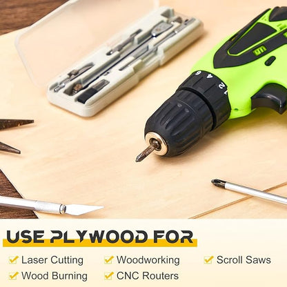 Juexica 48 Pcs 12" X 24"x 1/8" Basswood Craft Sheets 3mm Plywood Board Wood Thin Sheets for Arts Crafts Woodworking Scroll Sawing Projects Painting Drawing Laser Cutting Projects