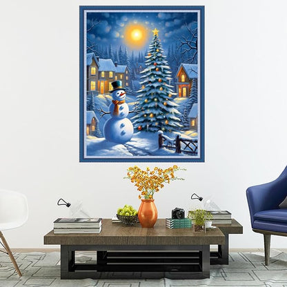 Dooxvey Cross Stitch Kits for Adults Stamped Full Range of Embroidery Starter Kits for Beginners 11CT Printed Cross Stitch Patterns Needlepoint Kits Stamped Crossstitch-Snow Scenery 16x20 inch