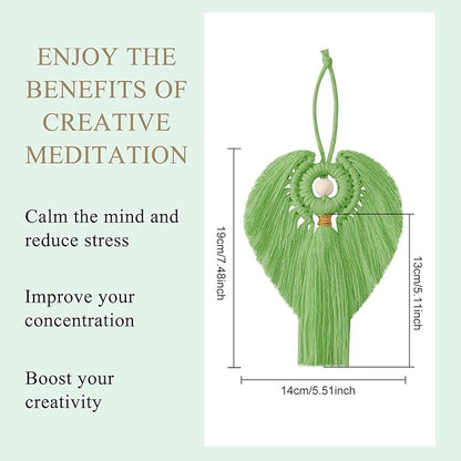 FREEBLOSS 3 Set Colorful Macrame Angel Kit - Angel Hanging Ornament Boho Wall Hanging Decor DIY Kit Gift for Mom Girls