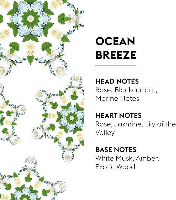 Maison Berger Ocean Breeze Lampe Berger Refill, 1 Liter (33.8 fl oz), 2-in-1 Catalytic System, Neutralizes Odors and Diffuses Fragrance, Rose, Blackcurrant, Marine Notes, Jasmine, Made in France