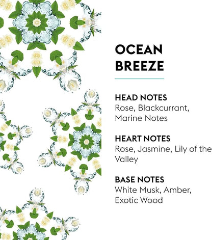 Maison Berger Ocean Breeze Lampe Berger Refill, 1 Liter (33.8 fl oz), 2-in-1 Catalytic System, Neutralizes Odors and Diffuses Fragrance, Rose, Blackcurrant, Marine Notes, Jasmine, Made in France