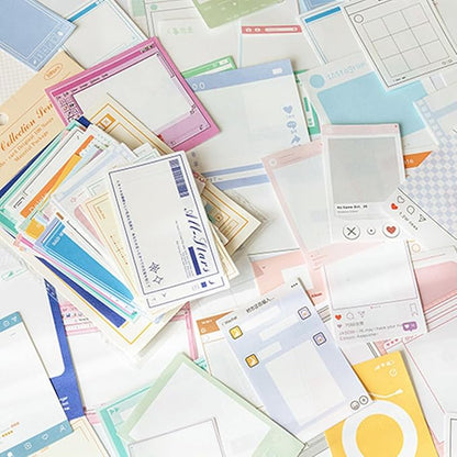 SIBLYMONA 200Pcs Vintage Memo Material Pack Memo Collection Series for Scrapbooking, Junk Journal Supplies DIY Art Crafts Bullet Journal Diary Album Planne (NO2)
