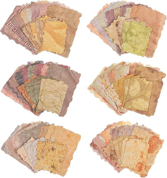 Elegaperma 168 Pcs Embossed Paper, Scrapbooking Paper Packs 6 Themes, Collage Papers Mixed Media, Vintage Scrapbooking Kit Textured Paper for Junk Journal Card Making DIY Craft Decoupage