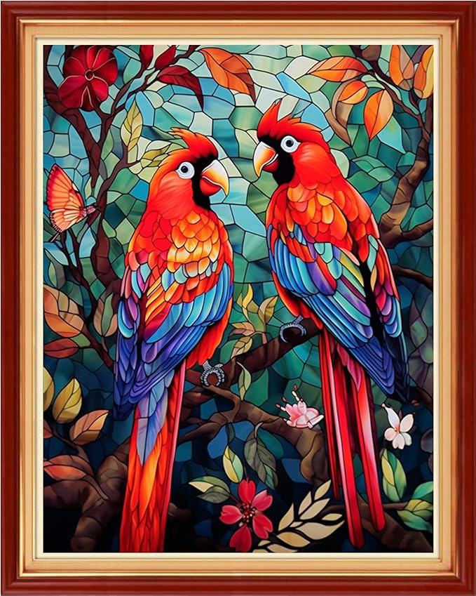 Artvxeay Stamped Cross Stitch Kits | Embroidery Kits for Beginners Craft Kit Needlepoint for Adults Supplies DIY 11CT- (Colorful Parrot 16x20 inch)