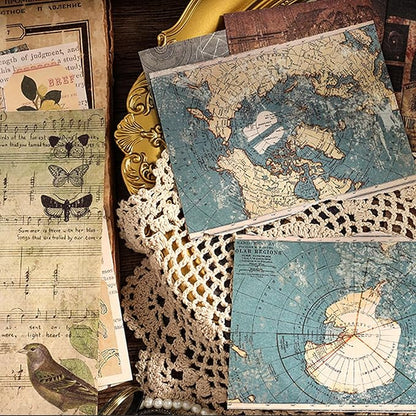 Prstincol 4 Pack Vintage Washi Stickers and Papers for Scrapbooking, 4×40 Sheets Ephemera Book for Art Journaling,Stickers and Decoupage Papers for Junk Journal