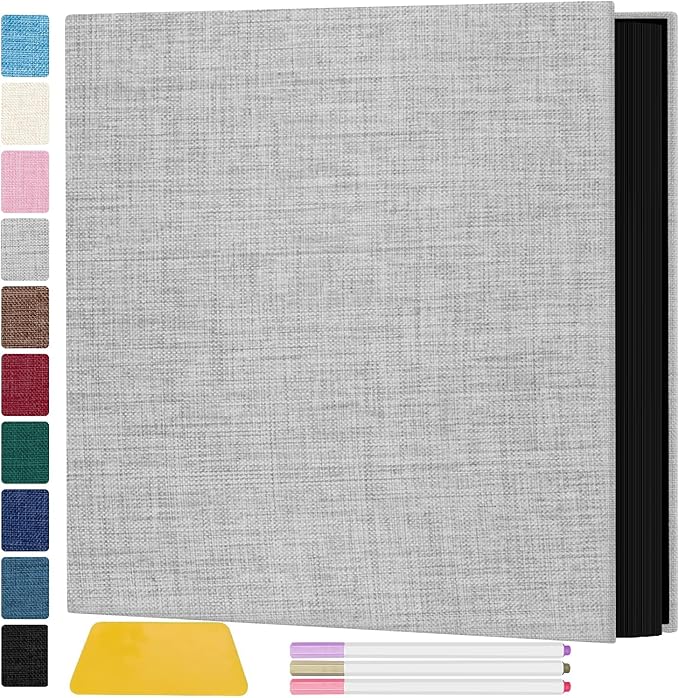 Zesthouse Photo Album Self Adhesive Pages, 60 Pages Magnetic Scrapbook Albums with Sticky Page, Photos Album Holds 8x10 & 5X7 & 4x6 & 6x8 & 3x5, Large Picture Book Ideal Gift for Family Wedding Baby