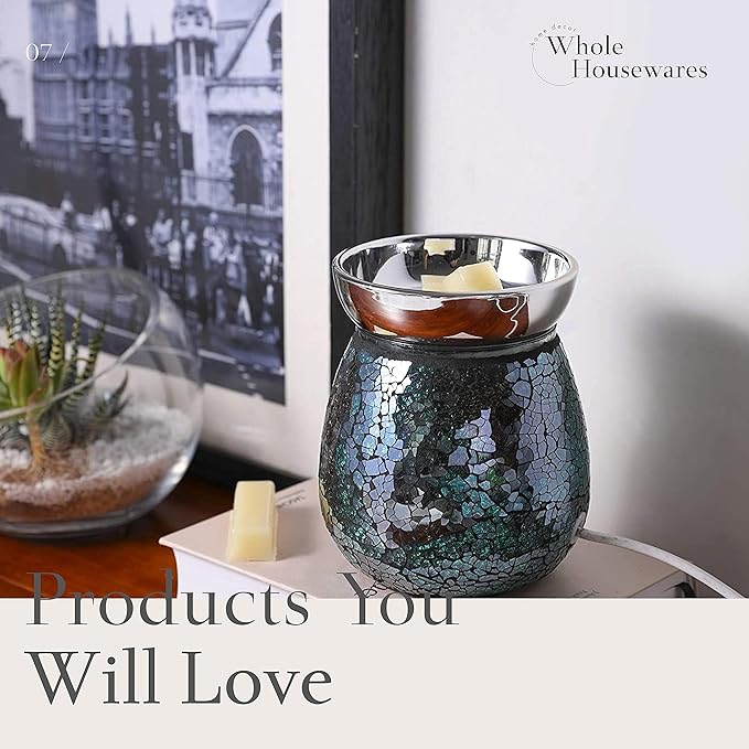 WHOLE HOUSEWARES Set of 4 Diffuser Bottles with Sticks - 7.5oz Empty Glass Diffuser Bottle for Essential Oils - Oil Diffusers Container with 32pcs Reed Sticks for Aromatherapy and Home Fragrance