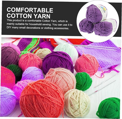 Healifty 3 Rolls Cotton Yarn Bundle for Knitting and Crocheting Convenient Soft Crochet Yarn for DIY Sweaters Hats Blankets for Home Decor and Amigurumi Projects