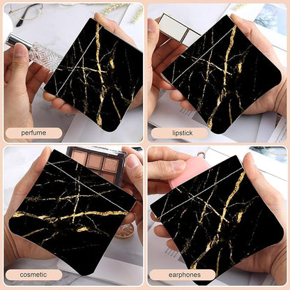 2Pcs PU Leather Small Squeeze Coin Purse Pouch Mini coin Bag Unique And Cute Wallet Cosmetic Bags Change Bag For Women Girls Men （Black marble