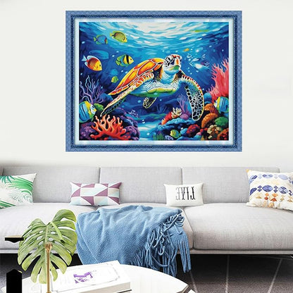 Dooxvey Cross Stitch Kits for Adults Stamped Full Range of Embroidery Starter Kits for Beginners 11CT Printed Cross Stitch Patterns Needlepoint Kits Stamped Crossstitching-Underwater World 16x20 inch