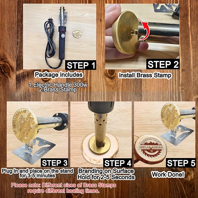 Custom Electric Branding Iron Personalized Logo Metal Branding Iron Business Stamp for Wood Leather Food Wedding Design, Electric Heated,Black Adjustable Temperature Iron(1-3inch)