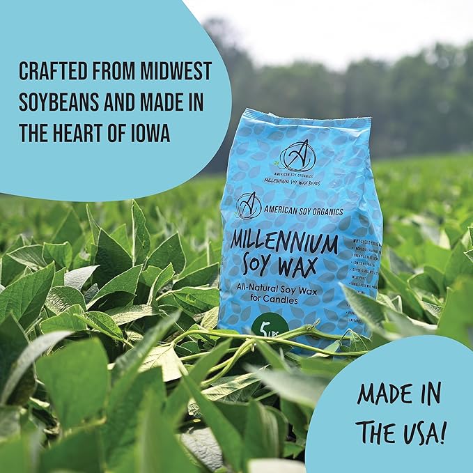 American Soy Organics - 5 lb Bag of Millennium Wax Natural Soy Wax for Candle Making