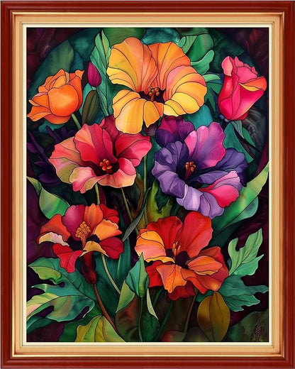 Artvxeay Stamped Cross Stitch Kits | Embroidery Kits for Beginners Craft Kit Needlepoint for Adults Supplies DIY 11CT- (Colorful Flowers 16x20 inch)