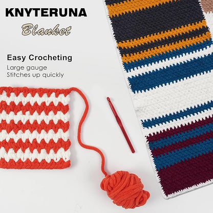 #6 Super Bulky Blanket Yarn for Crocheting - 4 Skeins(Each 10.5oz/300g, 220yds/201m), Chunky Chenille Thick Plush Big Soft Yarn for Crocheting Knitting Blankets, Solar Orange