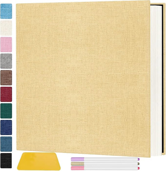 Zesthouse Photo Album Self Adhesive Pages, 60 Pages Magnetic Scrapbook Albums with Sticky Page, Photos Album Holds 8x10 & 5X7 & 4x6 & 6x8 & 3x5, Large Picture Book Ideal Gift for Family Wedding Baby