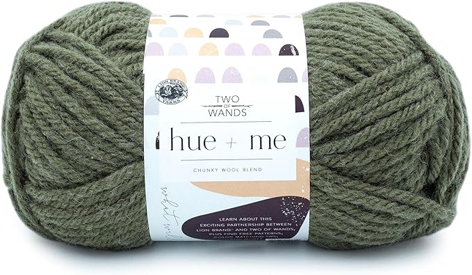 Lion Brand Yarn, Hue + Me Chunky Yarn for Crocheting, Knitting, and Crafts, Fatigues, 1 Pack