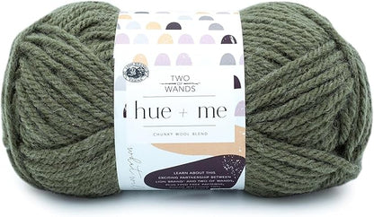 Lion Brand Yarn, Hue + Me Chunky Yarn for Crocheting, Knitting, and Crafts, Fatigues, 1 Pack