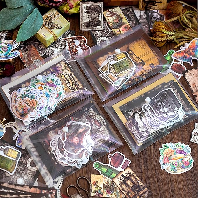 Vintage Scrapbooking Supplies Pack(100 Pieces) for Junk Journal Decoupage Paper Scrapbook Planner Sticker Aesthetic Cottagecore Collage Craft Album (04)