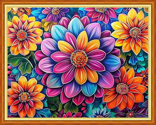 Artvxeay Stamped Cross Stitch Kits | Embroidery Kits for Beginners Craft Kit Needlepoint for Adults Supplies DIY 11CT- (Colourful Flowers 16x20 inch)