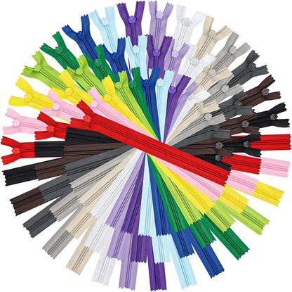 Invisible Zippers for Sewing, DOITEM 45pcs 6 Inch 10 Inch 14 Inch Invisible Multicolor Nylon Coil Zippers for Sewing and Crafts 15 Colors