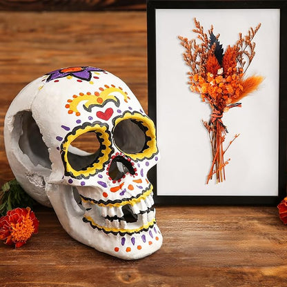 10/12/24/36 Pack Mini Dried Flowers for Vase Wedding Various Mini Bouquet Dried Small Wildflowers Natural Flowers Bulk for Crafts DIY Decor (12, Orange Black 1)