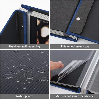 Zesthouse Photo Album Self Adhesive Pages, 60 Pages Magnetic Scrapbook Albums with Sticky Page, Photos Album Holds 8x10 & 5X7 & 4x6 & 6x8 & 3x5, Large Picture Book Ideal Gift for Family Wedding Baby
