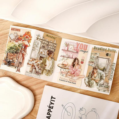 Snycler 2 Books for Girls Journaling People Stickers for Scrapbooking 480 Pre-Cut Pet Transparent Stickers for Journaling Scrapbooking Supplies