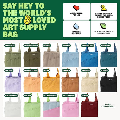 Soolla Studio Bag - World's Most Loved Art Supply & Pottery Tool Bag, Machine Washable, Over 30 Pockets, 10 Premium Colors, Quick-Dry Canvas, Organizer for Crafts, Sewing, Knitting, Adults, Students,