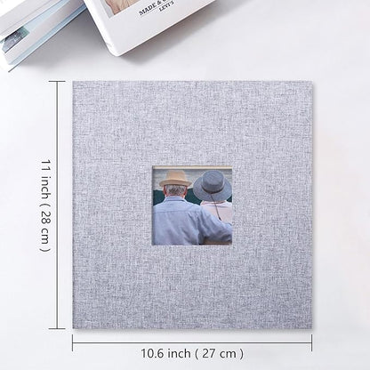 Vienrose Large Photo Album Self Adhesive for 4x6 8x10 Pictures Linen Scrapbook Album DIY 40 Blank Pages with A Metallic Pen