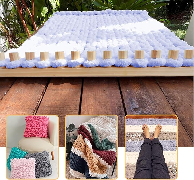 96Inch Chunky Yarn Loom, Custom Thick Chunky Knitting Blanket Loom, Extra Large Blanket Loom Knitting for DIY Craft Enthusiasts Beginners