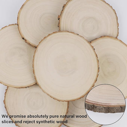 8 Pcs Large Unfinished Wood Slices, 11-12 Inches Wood Slabs for Centerpieces Natural Wooden Circle, DIY Wood Centerpieces for Tables Wedding Party Door Sign Decor