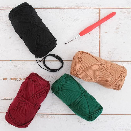 Threadart Crochet 100% Pure Cotton Size 2 Yarn Set | Jewel Colors | Pack of 4 Skeins Each 50 grams | Fine Yarn | 165 yds per Skein