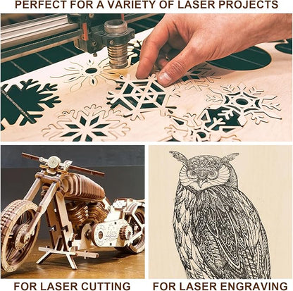 6 Pack Basswood Sheets for Crafts - 12 x 16 x 1/8 Inch - 3mm Thick Large Plywood Sheets Unfinished Bass Wood Boards for Laser Cutting, Wood Burning (12 x 16 x 1/8 inch (6 Pack))