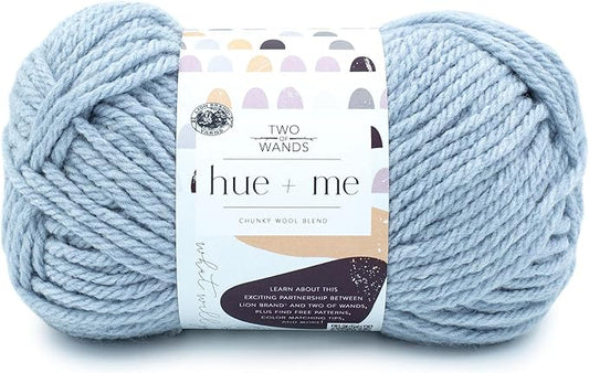Lion Brand Yarn, Hue + Me Chunky Yarn for Crocheting, Knitting, and Crafts, Ozone 1 Pack