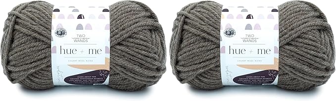 Lion Brand Hue + Me Yarn for Knitting, Crocheting, and Crafting, Bulky and Thick, Soft Acrylic and Wool Yarn, Terra, (2-Pack)